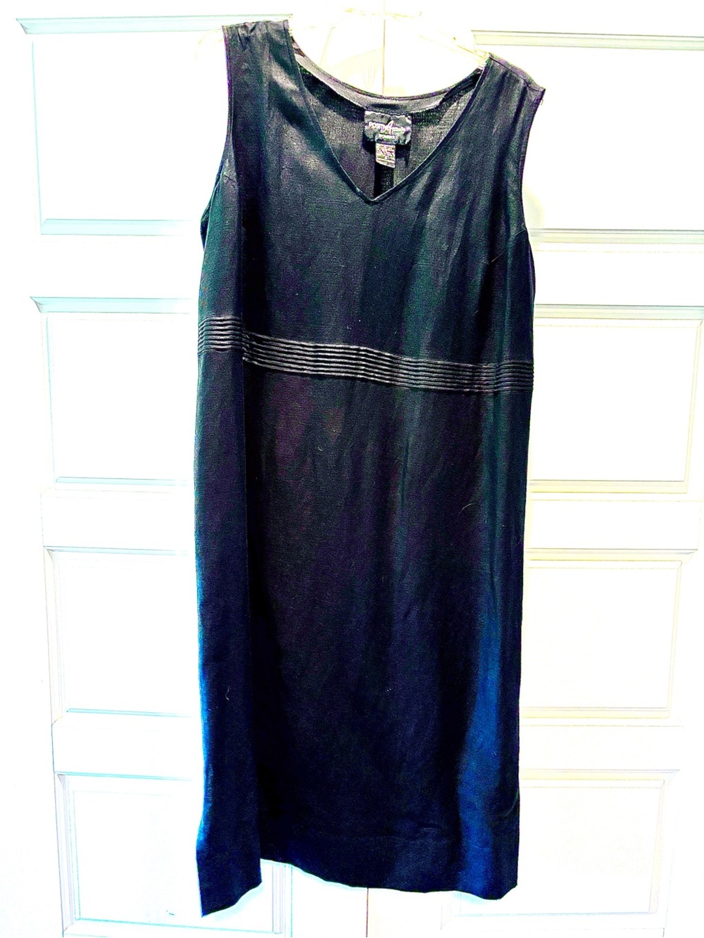 Positive Attitude Two-Piece Black Linen Dress Vtg